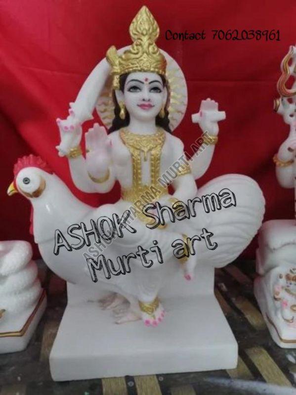 White Marble Murga Chadi Mata Statue