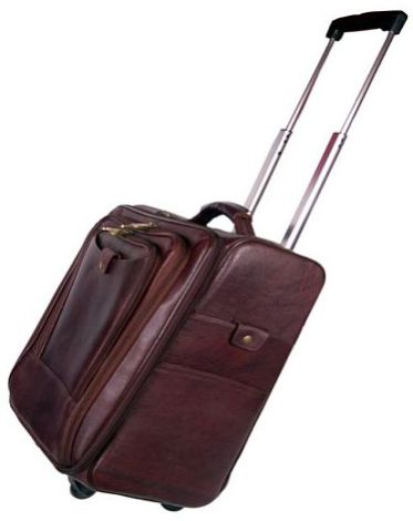Brown Leather Trolley Bag