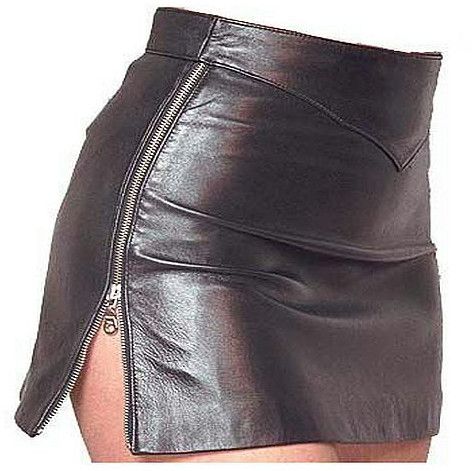 Ladies Black Leather Mini Skirt