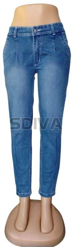 Ladies Blue Slim Fit Denim Jeans