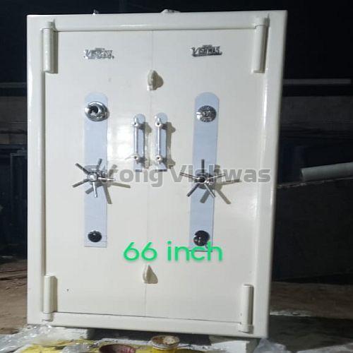 66 Inch White Double Door Heavy Steel Safety Locker