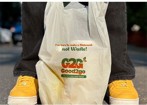 Corn Starch White Bio Compostable Carry Bag Rope-Handle