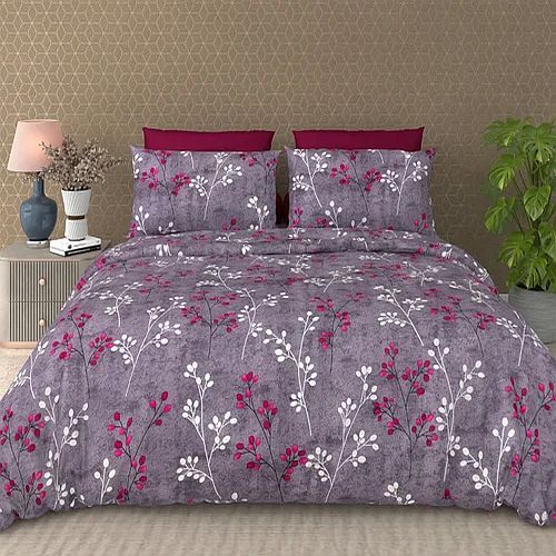 Cotton Satin Porcine Print Queen Size Bedsheet Set