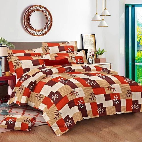 Meritorious King Size Satin Cotton Printed Bedsheet Set
