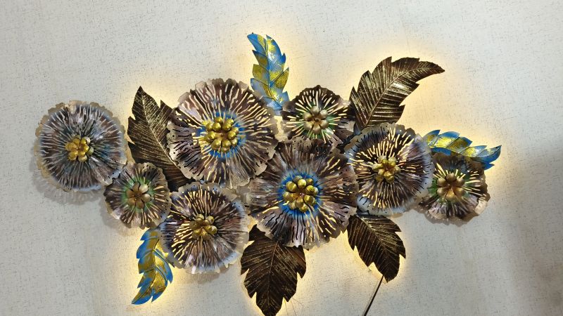 Handcrafted Decorative Iron Flower Wall Art