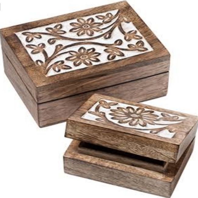 Mango Wood Wooden Carved Gift Box
