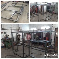 Plain Powder Coated Mild Steel Machine Frame Structure, Color : Grey