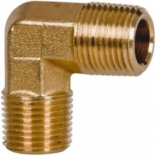 Polished Brass Male Elbow, Color : Golden for Pipe Fittings