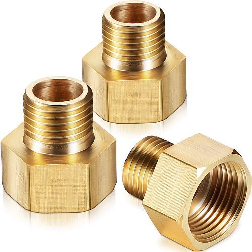 Polished Male Brass Adapter, Color : Golden for Industrial