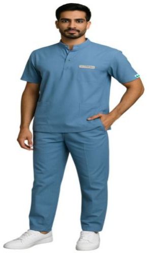 Plain Cotton 8 Pocket Men Medical Scrub Suits All Sizes