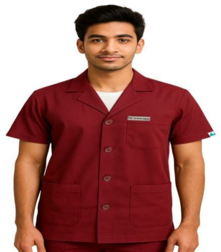 Plain Maroon Mens Lab Coat All Sizes for Ideal Doctors & Nurses