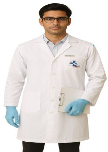 Plain Mens Lab Coat All Sizes, Packaging Type : White