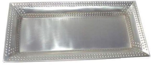 Rectangular Silver Stainless Steel Serving Tray