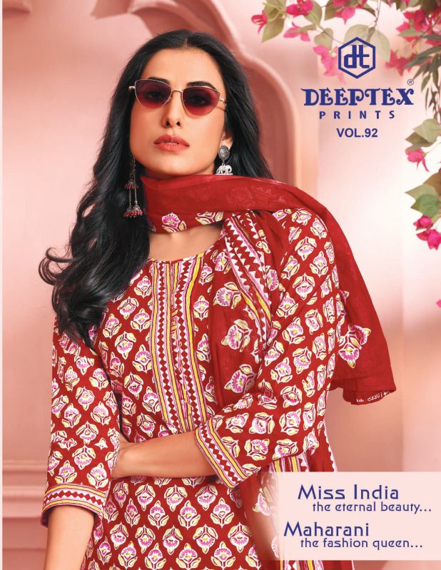 deeptex vol 92 printed cotton unstitched suit