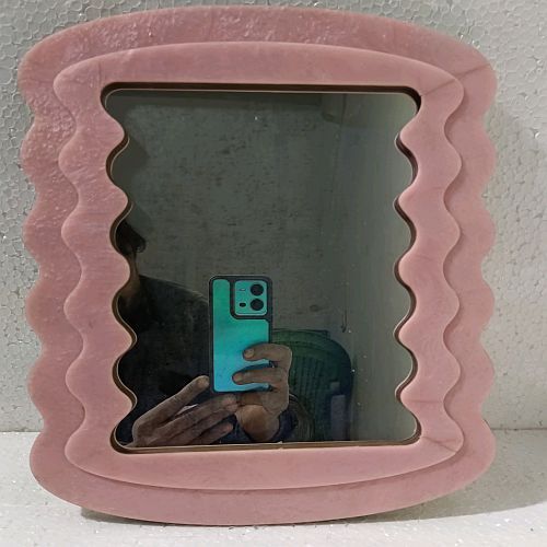 Pink Wavy Resin Mirror