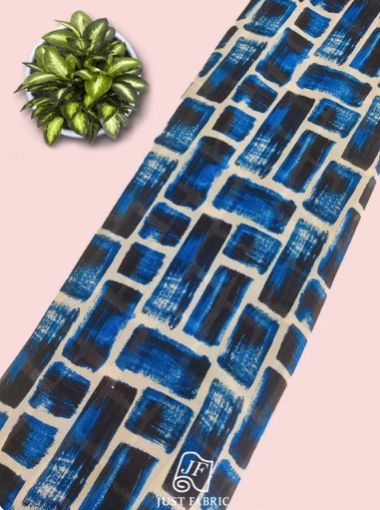 Digital Geometric Print All over on Fine and Flowy Viscose Georgette Fabric