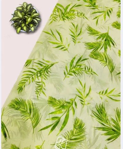 Digital Leaf Print All over Georgette Fabric