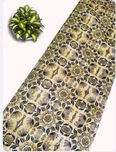 Geometrical Flower Digital Print All over on Fine Dupion Silk Fabric