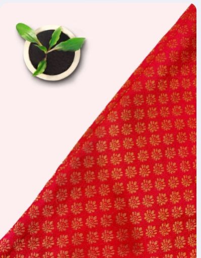 Golden Jari Imported Silk Jacquard Fabric