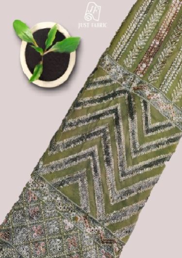 Heavy Sequins Work Panel Georgette Fabric