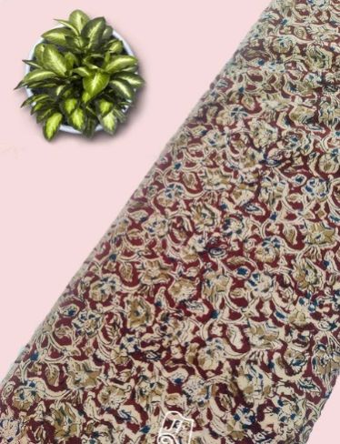 Kalam Kari Print All over on Rayon Cotton Fabric ( 44