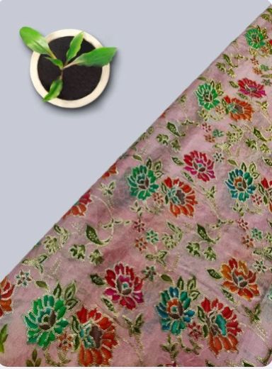 Multi Color Position Print On Chiffon Fabric