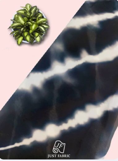 Tie Dye Digital Floral Print All over Fine Soft Crepe Fabric
