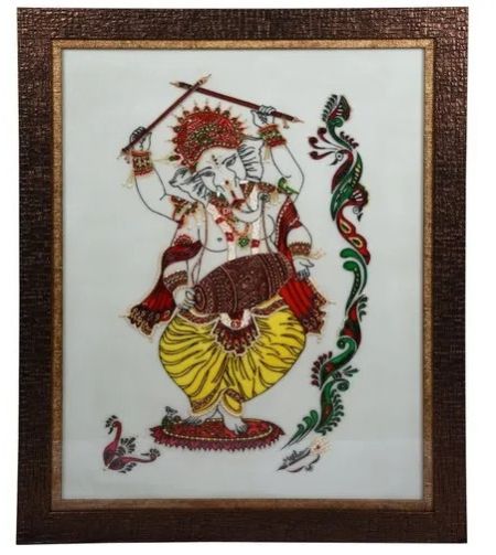 Framed Handmade Glass Painting