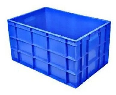 Rectangular Blue Plastic Storage Crate