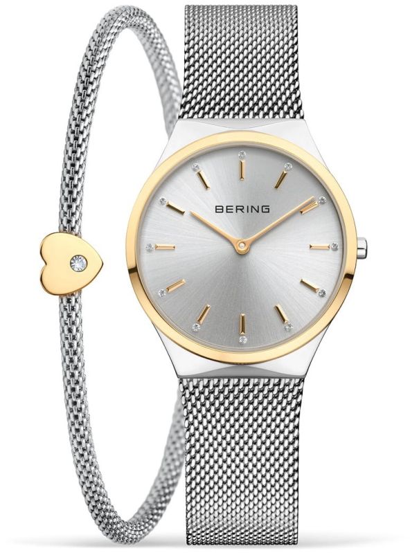 Bering Silver Analog Watch With Bracelet For Women 12131-014-GWP