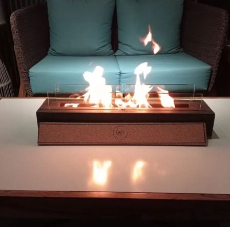 Allforge Safety Glass Table Top Fire Place