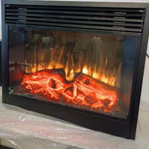 Electric Front Grill Fireplace, Color : Black for Indoor