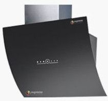 Black Coated Tempered Glass Royal C60 Chimney for Kitchen Ventilation