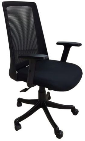 Adjustable Handle Mesh Workstation Chair in Black