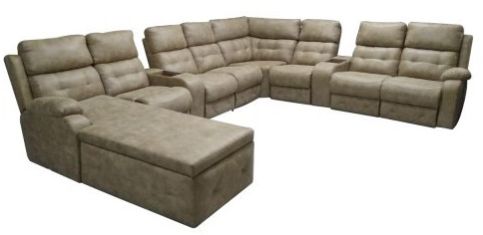 Big Light Brown Recliner Sofa Set