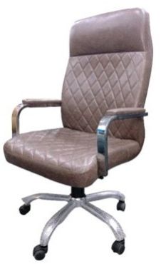 Brown High Back Chair - Executive Chair In Natural Finish