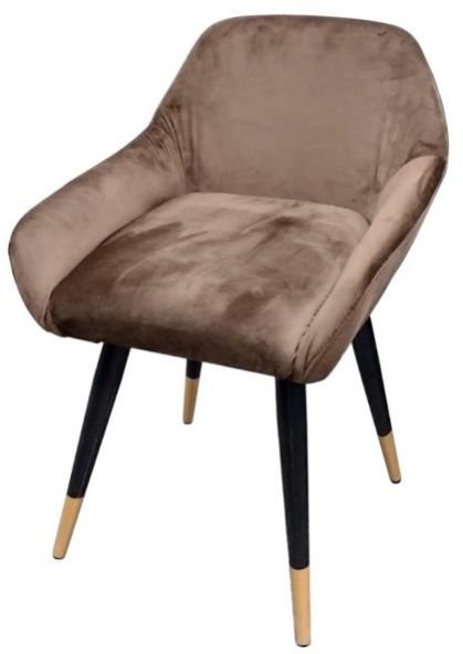 Dining Chair in Dark Brown Fabric