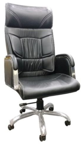 Executive Leather Chair For Office / Boos In Natural Finish Black