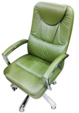 Executive Mid Back Chair In Natural Finish (Green)