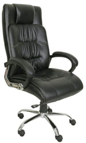 High Back - Office Chair in Black Leather