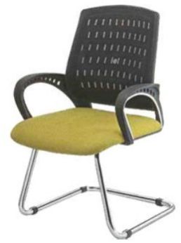 Medium Back Visiting Chair in Black - Fixed Handles