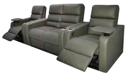 Motorized Grey Recliner Sofa