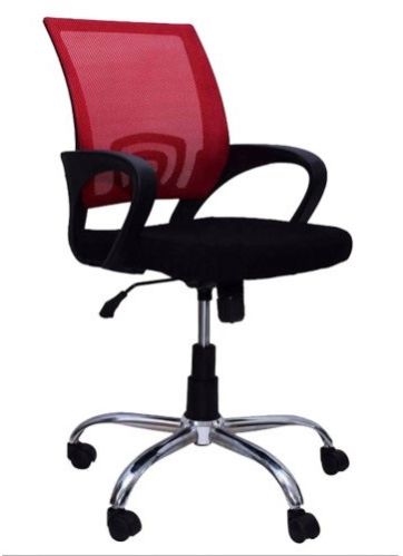 Office Medium Back Chair in (Red Black)