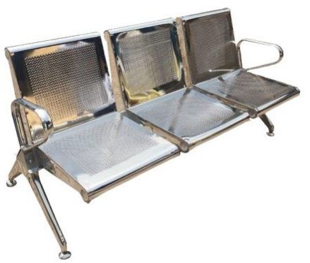 Stainless Steel Three Seater Waiting Chair