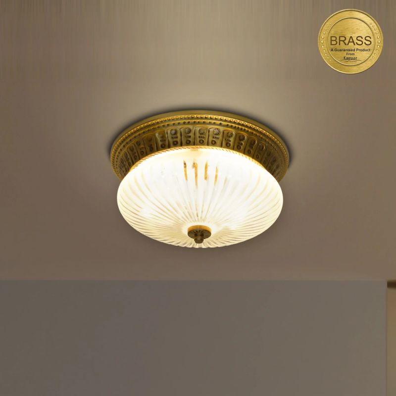 Brass and Glass Ceiling Light