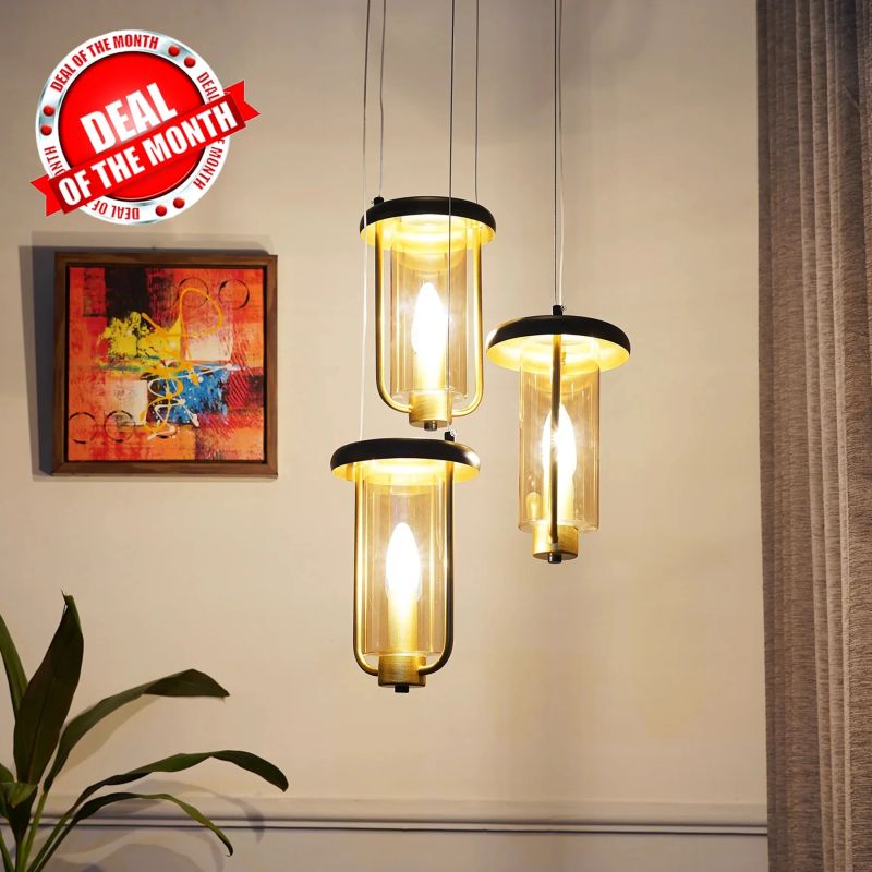 Modern Lantern Look Stylish Hanging Cluster Pendant Light