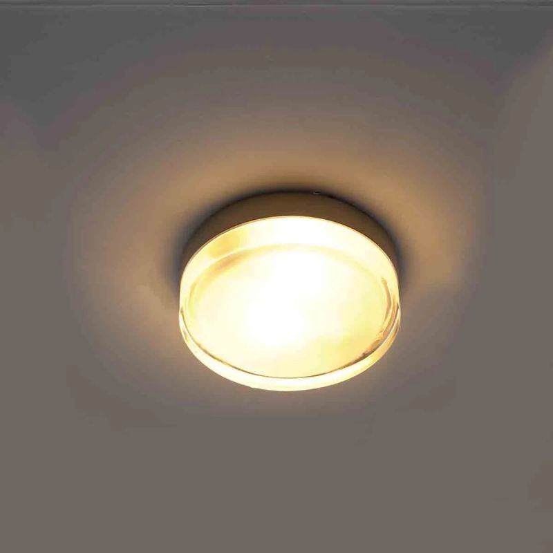 Nickel Finish Small Round Flush Ceiling Light