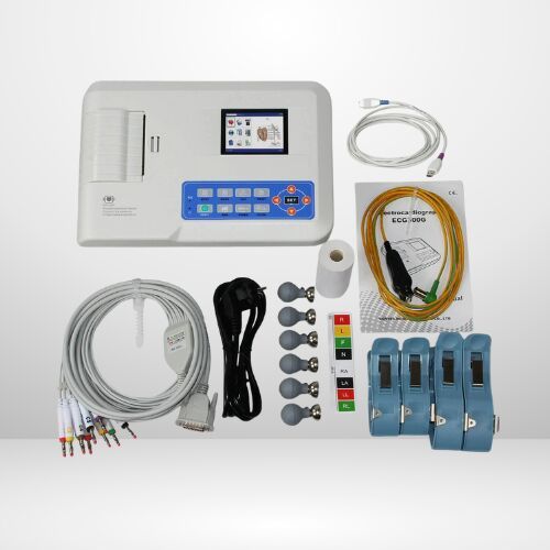 ECG Machine, Color : White for Cardiac Monitoring