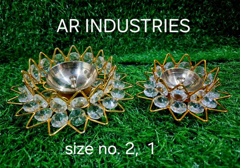 Brass Crystal Akhand Diya