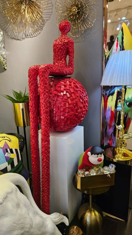 Fiber Glass Sitting Human Sculpture